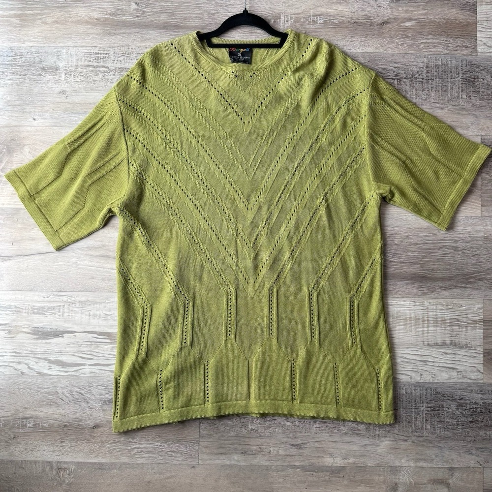 Bergati Mens NEW Sweater Shirt Y2K Vintage Wear Coogi Cosby Design Green Size XL
